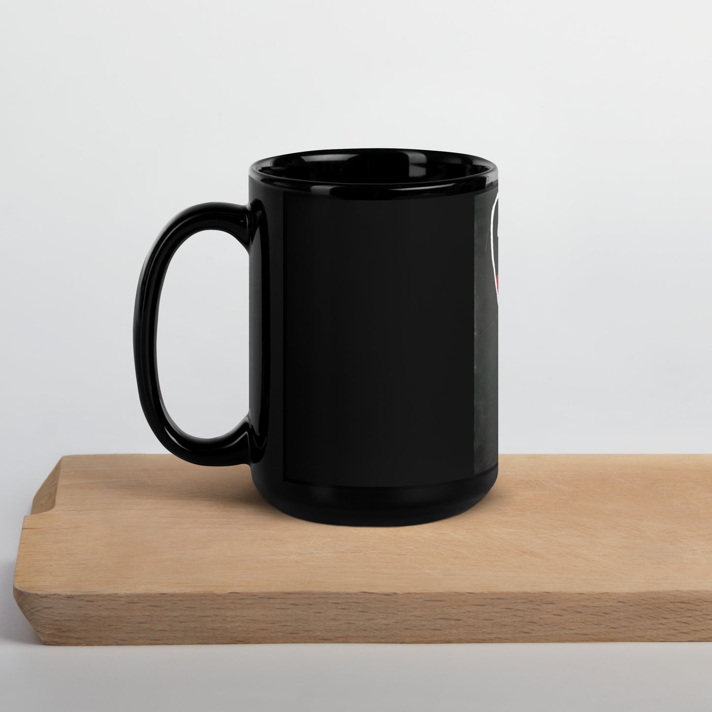 Half Filled Heart Black Glossy Mug