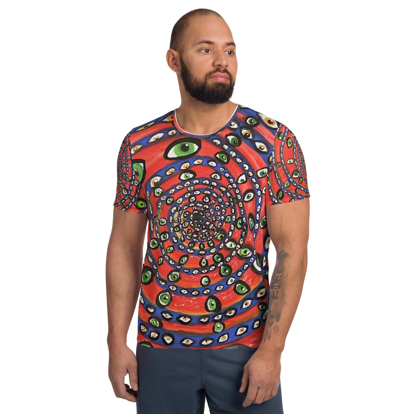 Eye Swirl All-Over Print Men's Athletic T-shirt