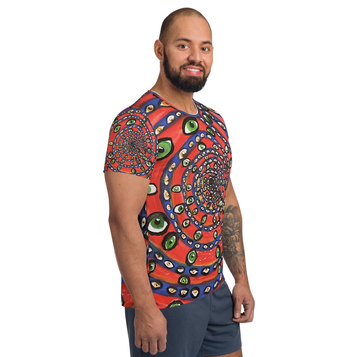 Eye Swirl All-Over Print Men's Athletic T-shirt