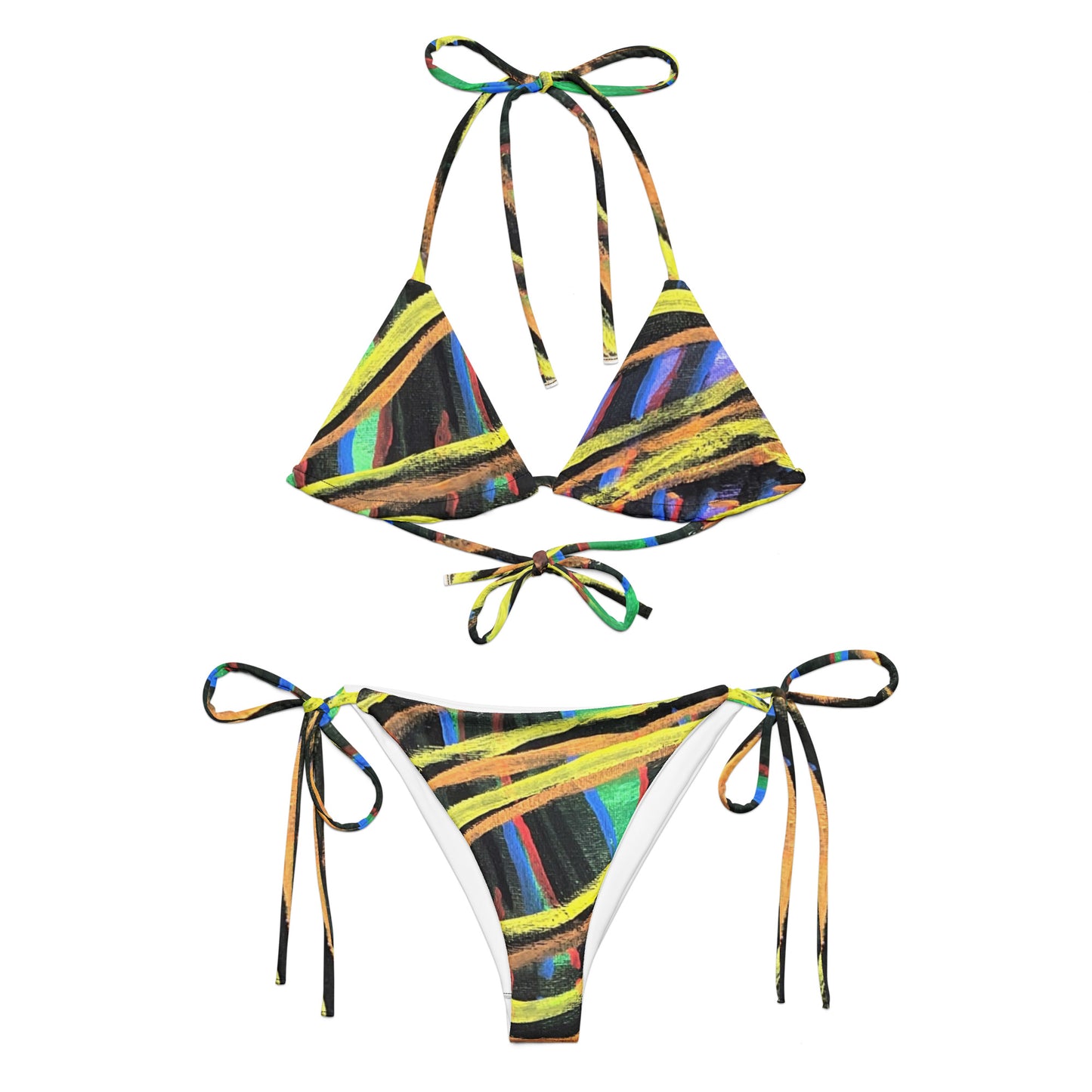 Space Skull Stripes string bikini