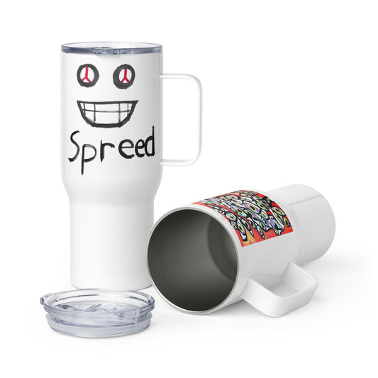 Cute Spreed Travel mug with a handle