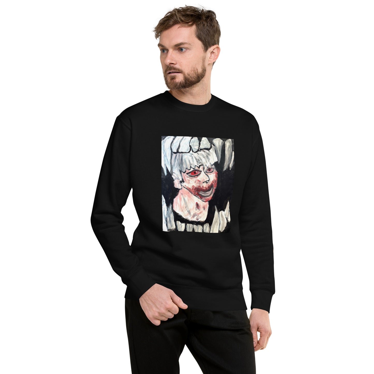 SPREED’OWEEN Black Unisex Premium Sweatshirt (Teeth Boy)