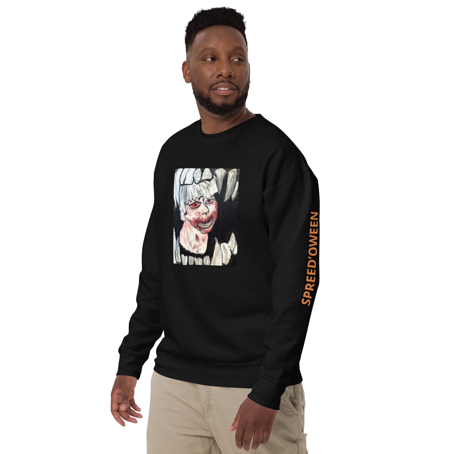 SPREED’OWEEN Black Unisex Premium Sweatshirt (Teeth Boy)