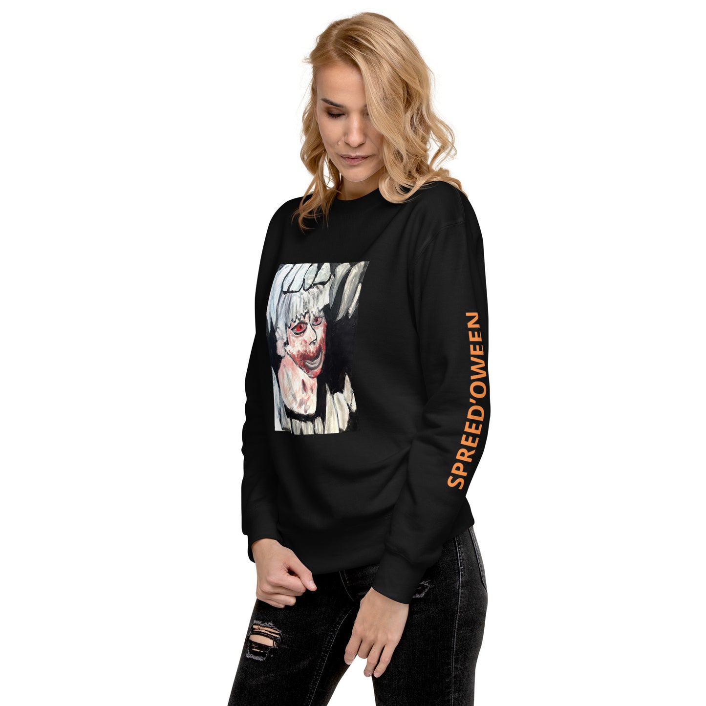 SPREED’OWEEN Black Unisex Premium Sweatshirt (Teeth Boy)