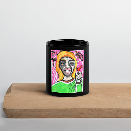 Why’s it sour? (Girl) Black Glossy Mug