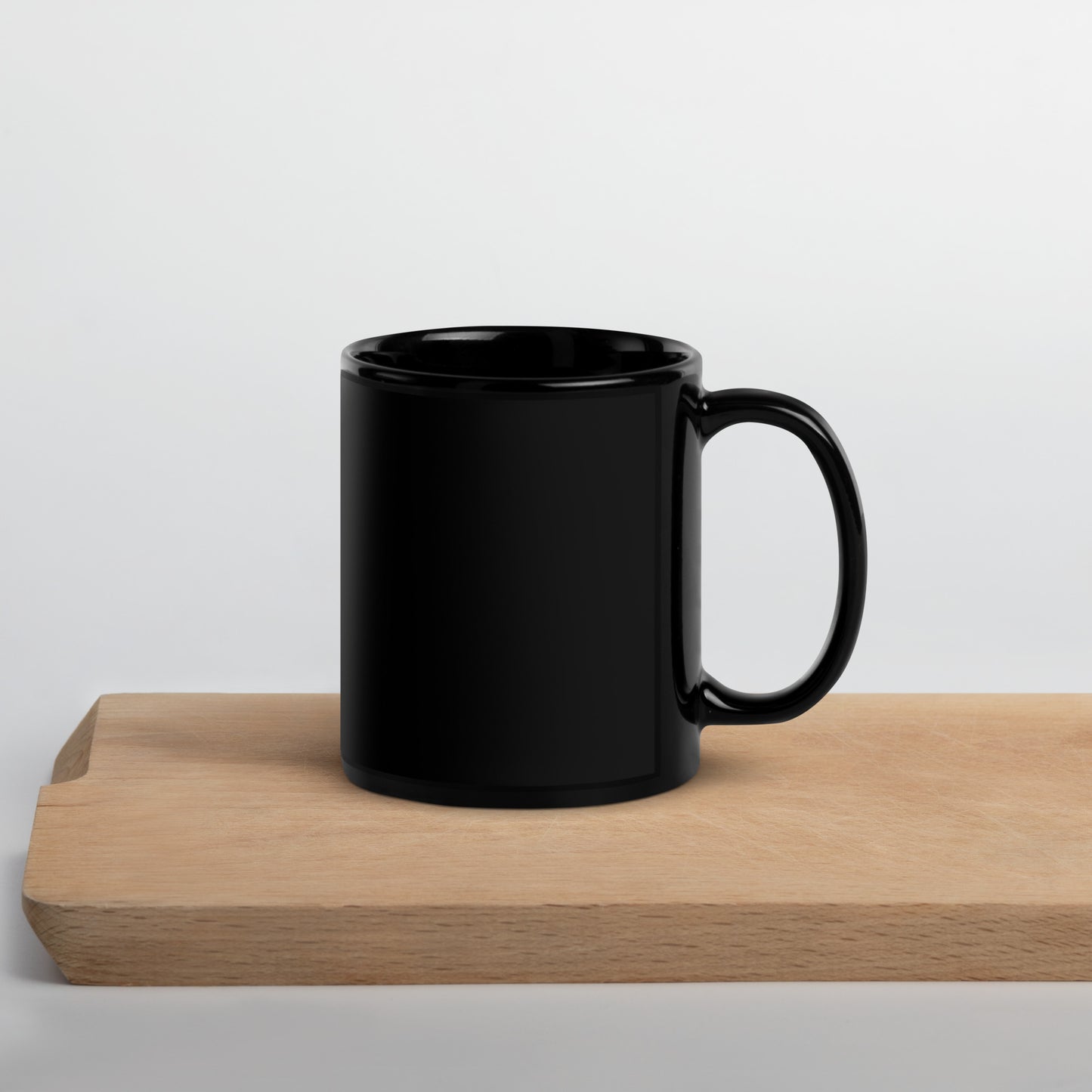 Half Filled Heart Black Glossy Mug