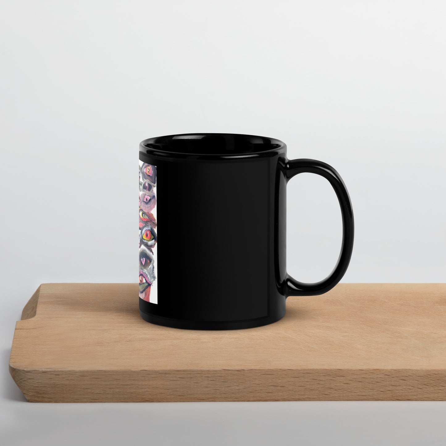 Eyes and Teeth Black Glossy Mug