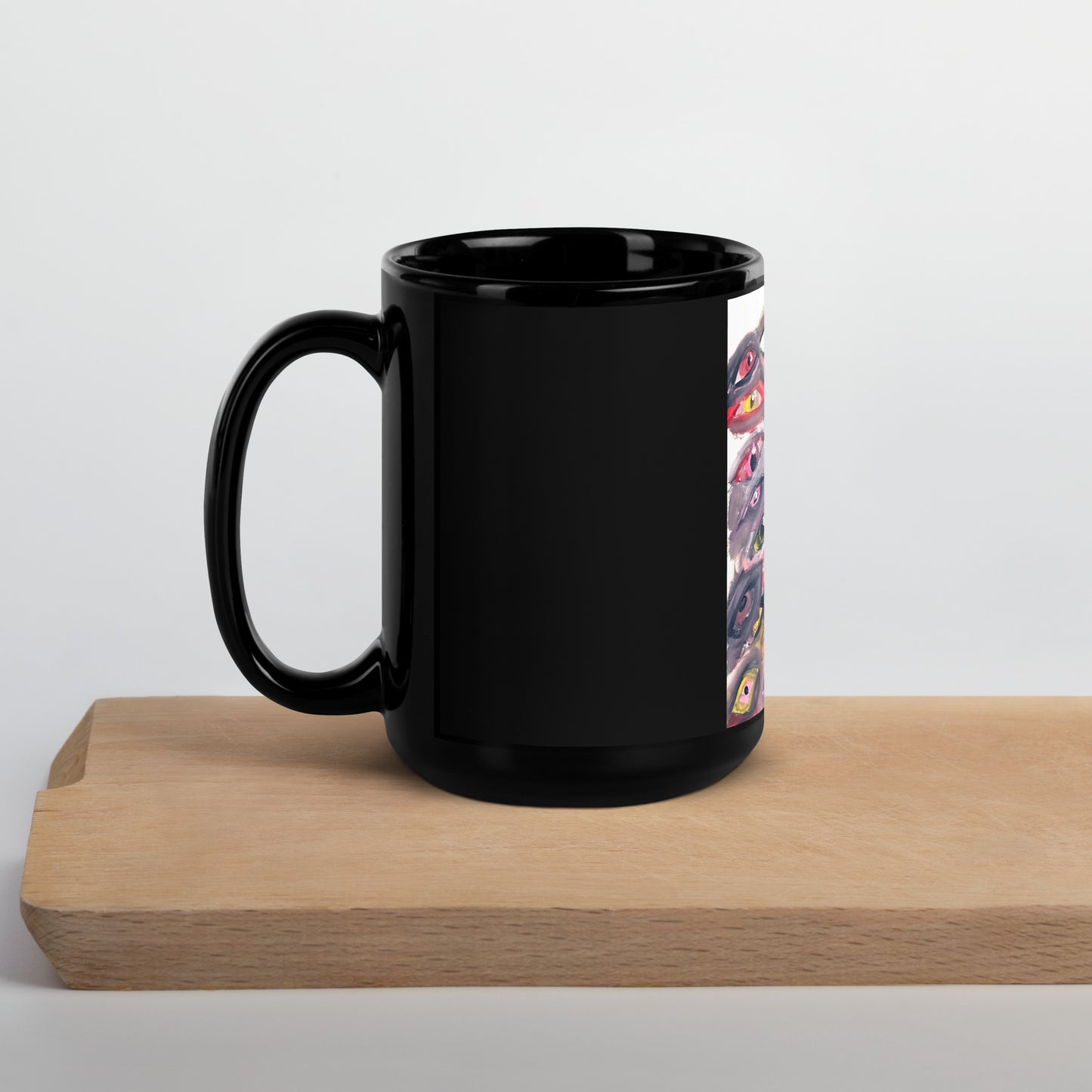 Eyes and Teeth Black Glossy Mug