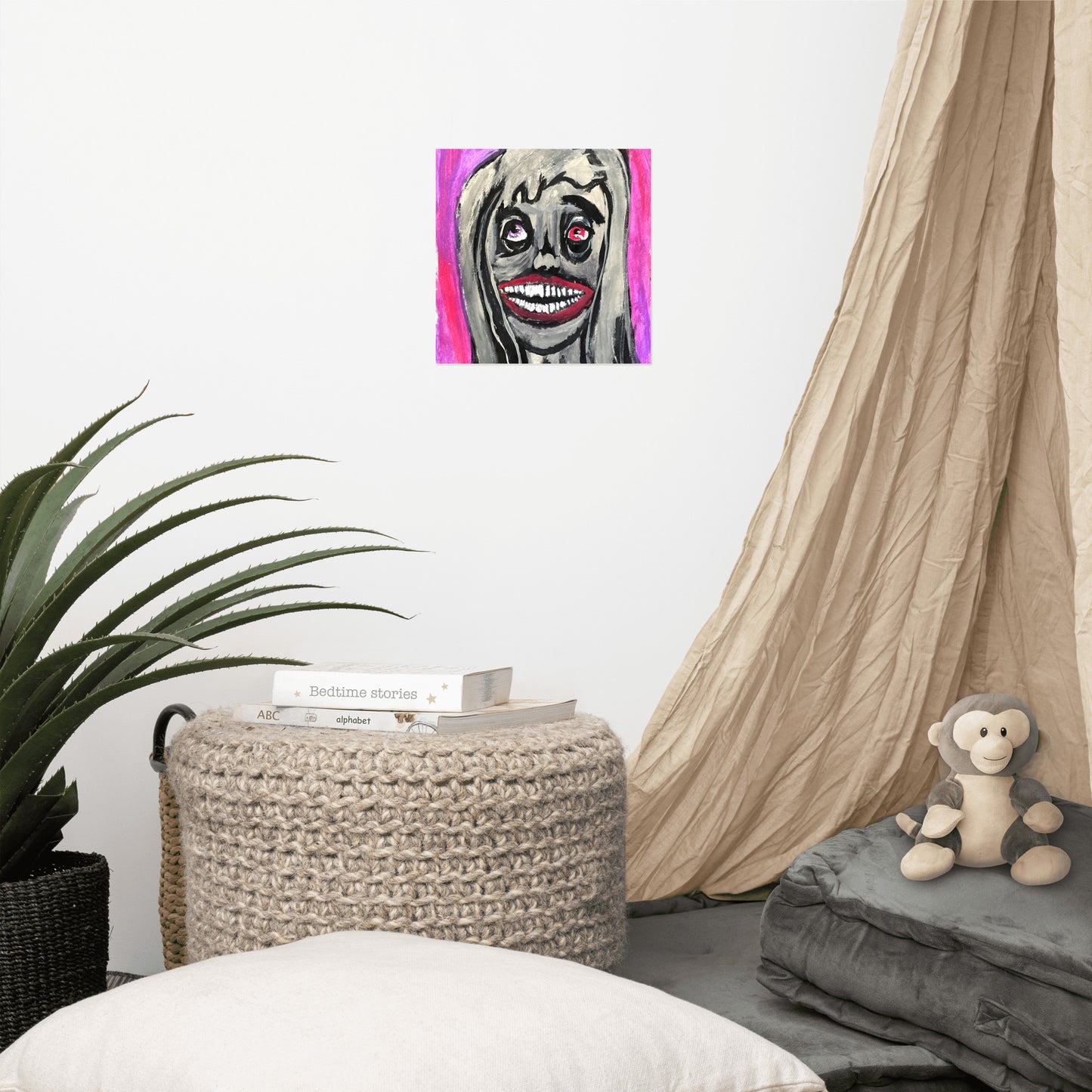 Grey Girl Portrait paper poster