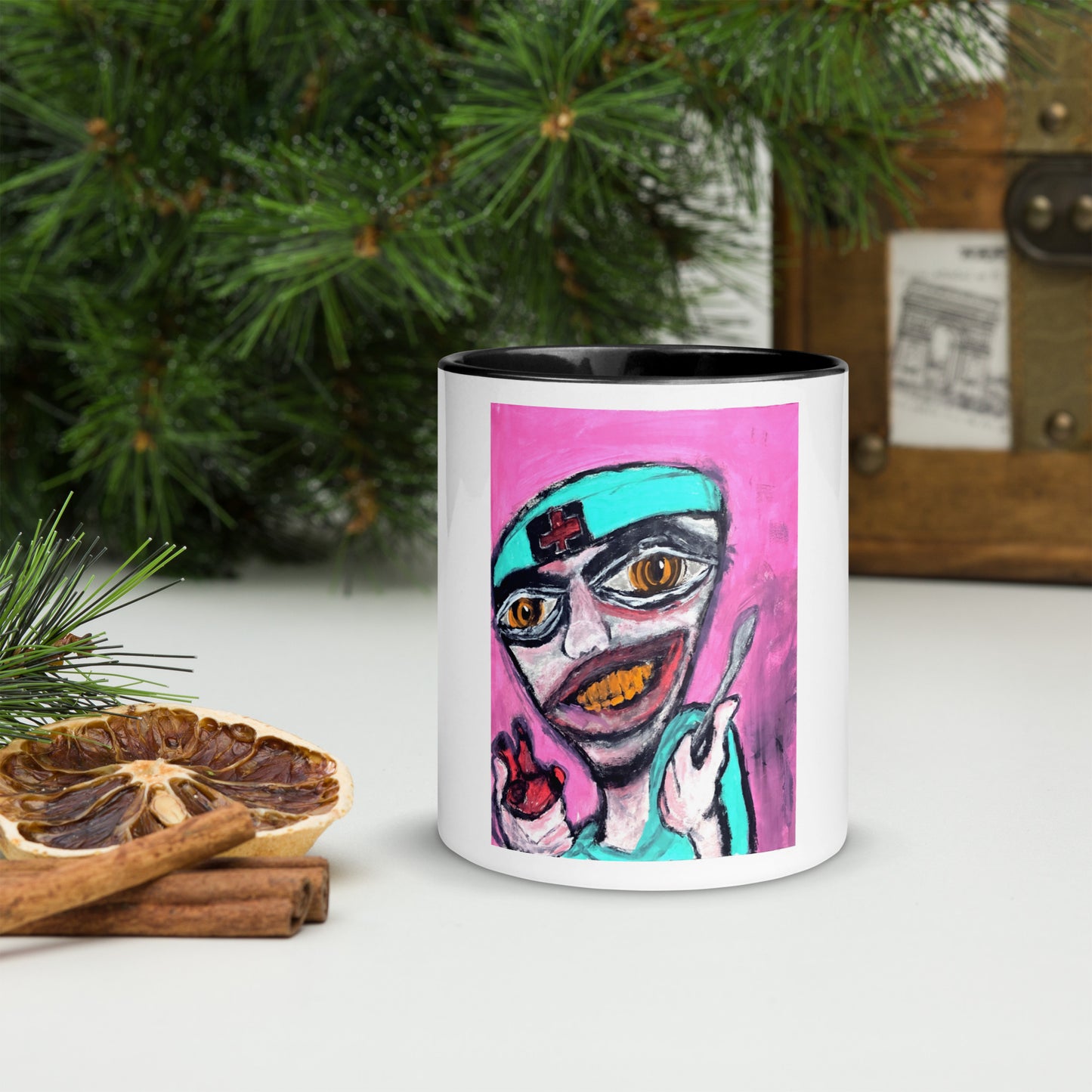 Naughty Nurse Mug with Color Inside