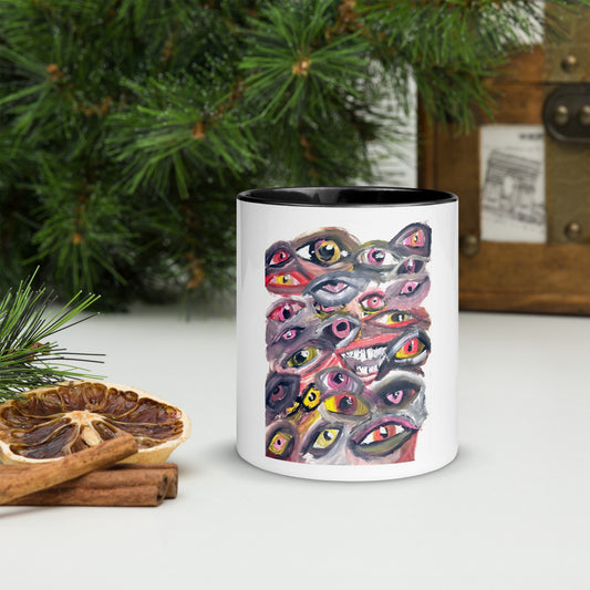 Eyes and Teeth Mug with Color Inside