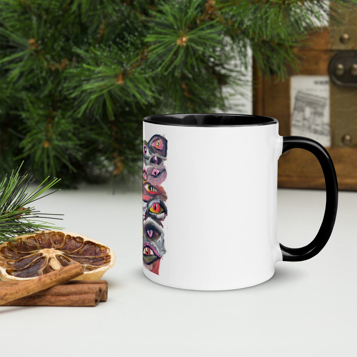 Eyes and Teeth Mug with Color Inside
