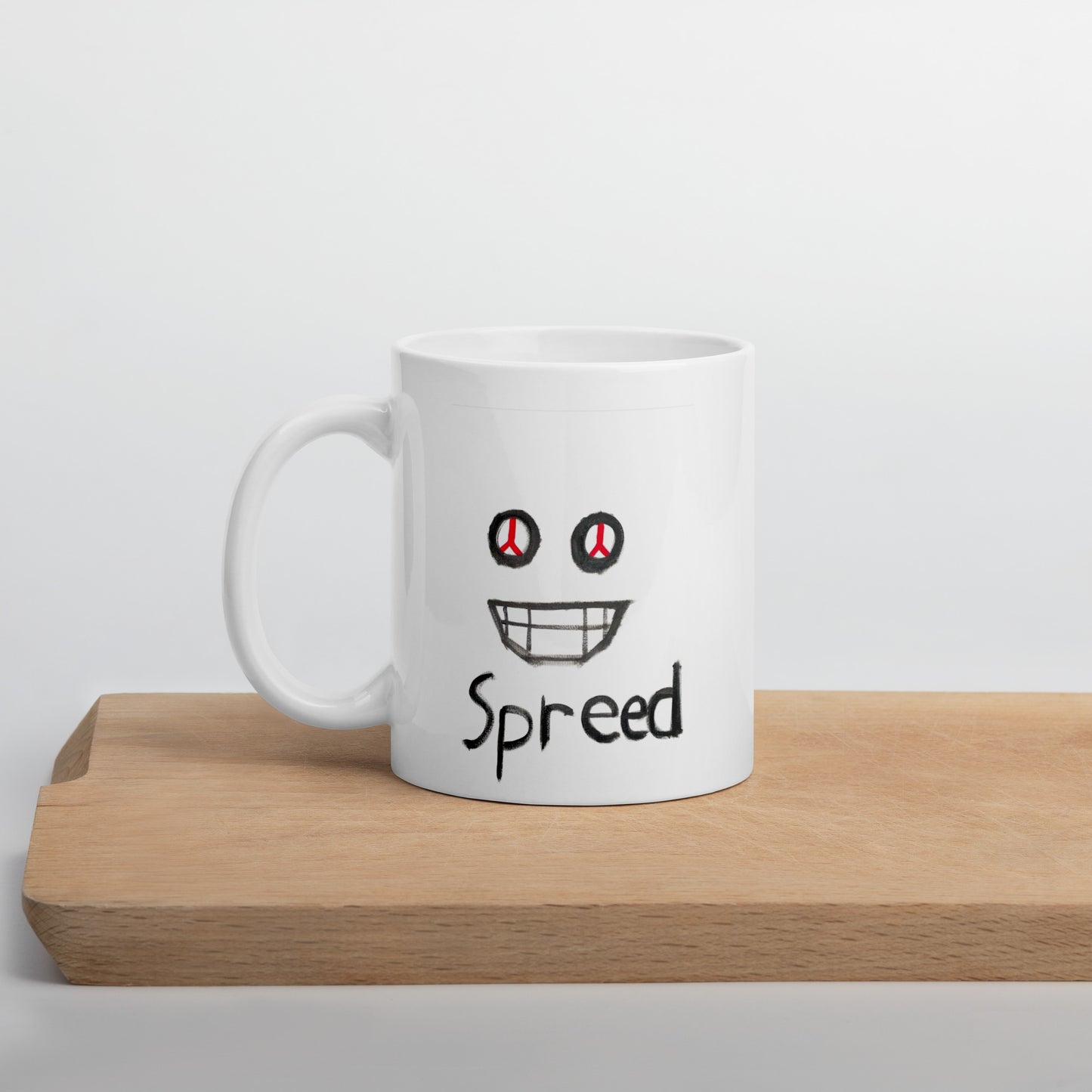 White glossy mug with SPREED Logo